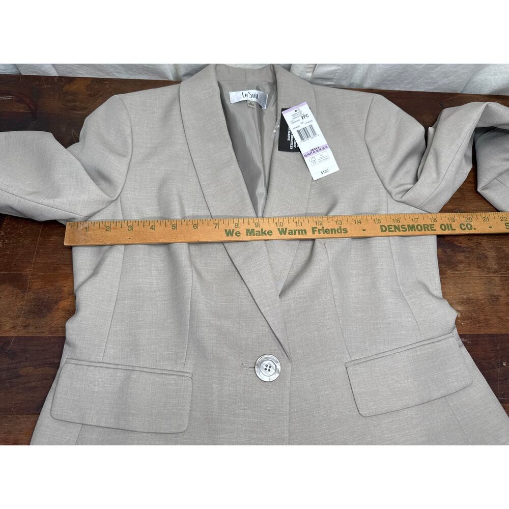 New With Tags Women's Le Suit Two Piece Pant Suit Set Size 6 Color: Summer Straw - Picture 9 of 14